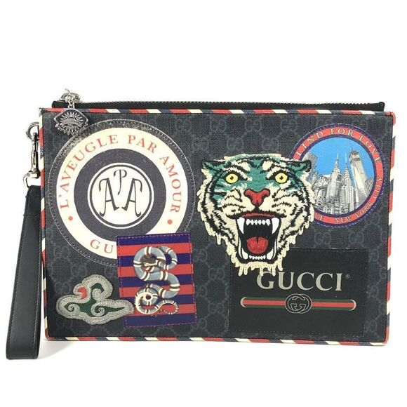 Gucci Other - Gucci Clutch Bag Night Courier GG Supreme 496346 GG Supreme Canvas Black